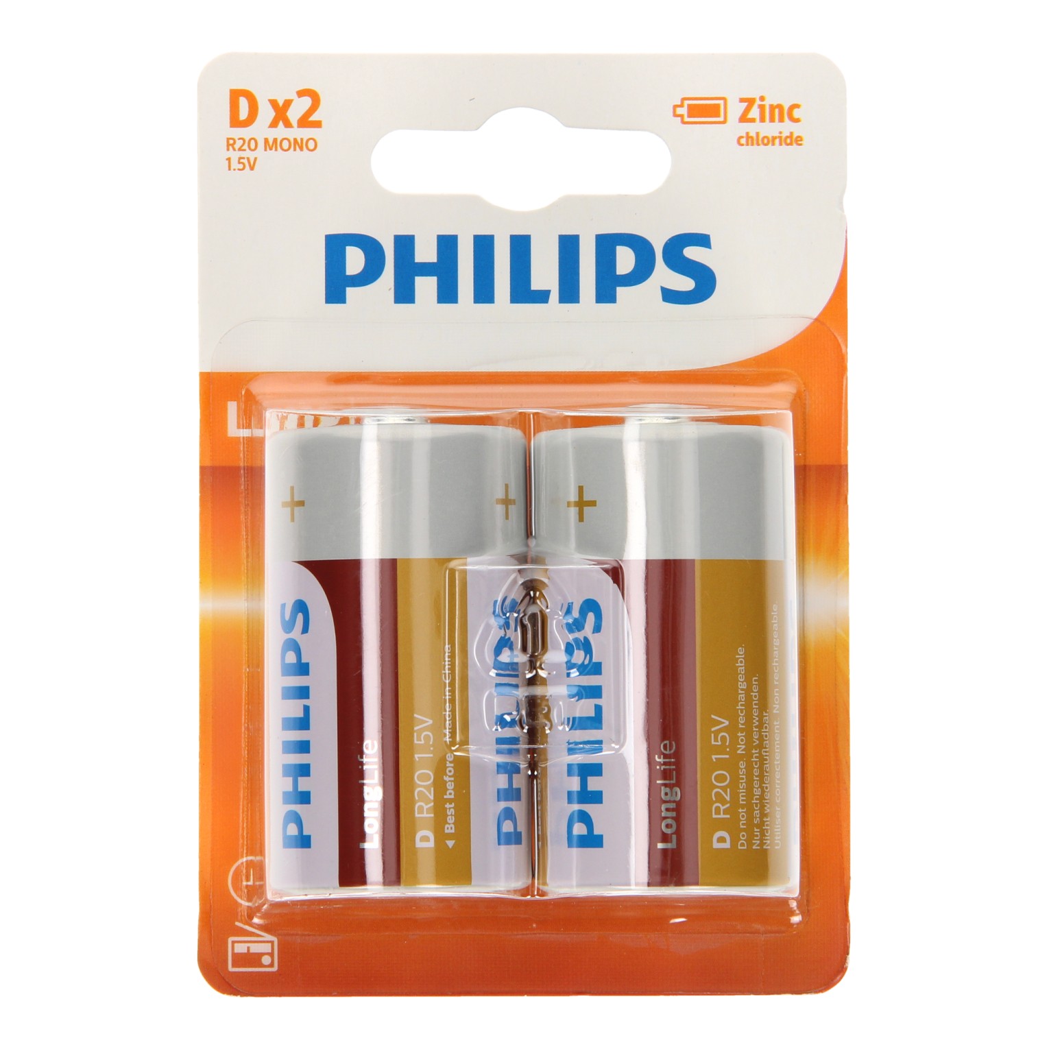 Philips Longlife Batterij Zinc D/R20