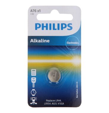 Philips Alkaline Knoopcelbatterij LR44/76A