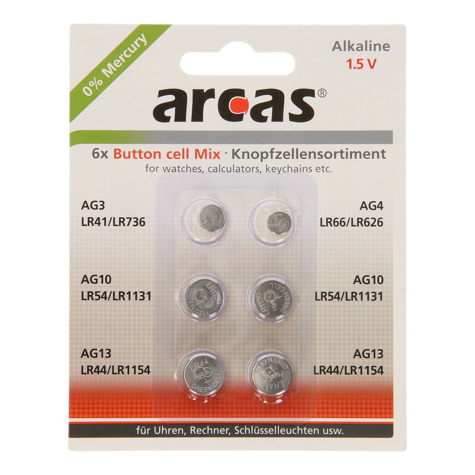 ARCAS Alkaline Knoopcelbatterijen