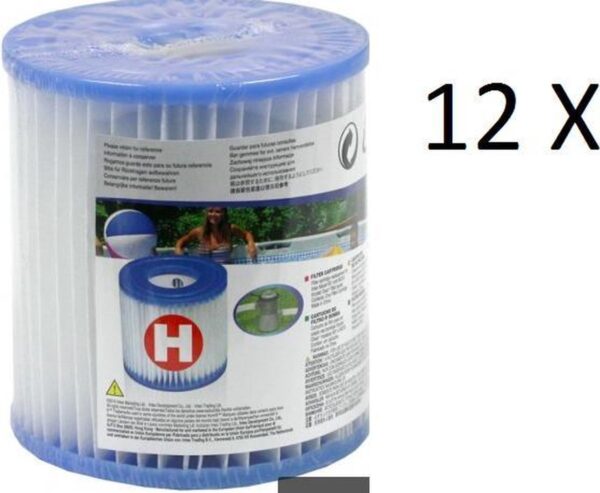 12 STUKS Intex H-filterpatroon Filtercardridge. Voor Intex Filterpomp 1250