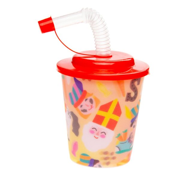 Beker met Deksel en Rietje Sinterklaas