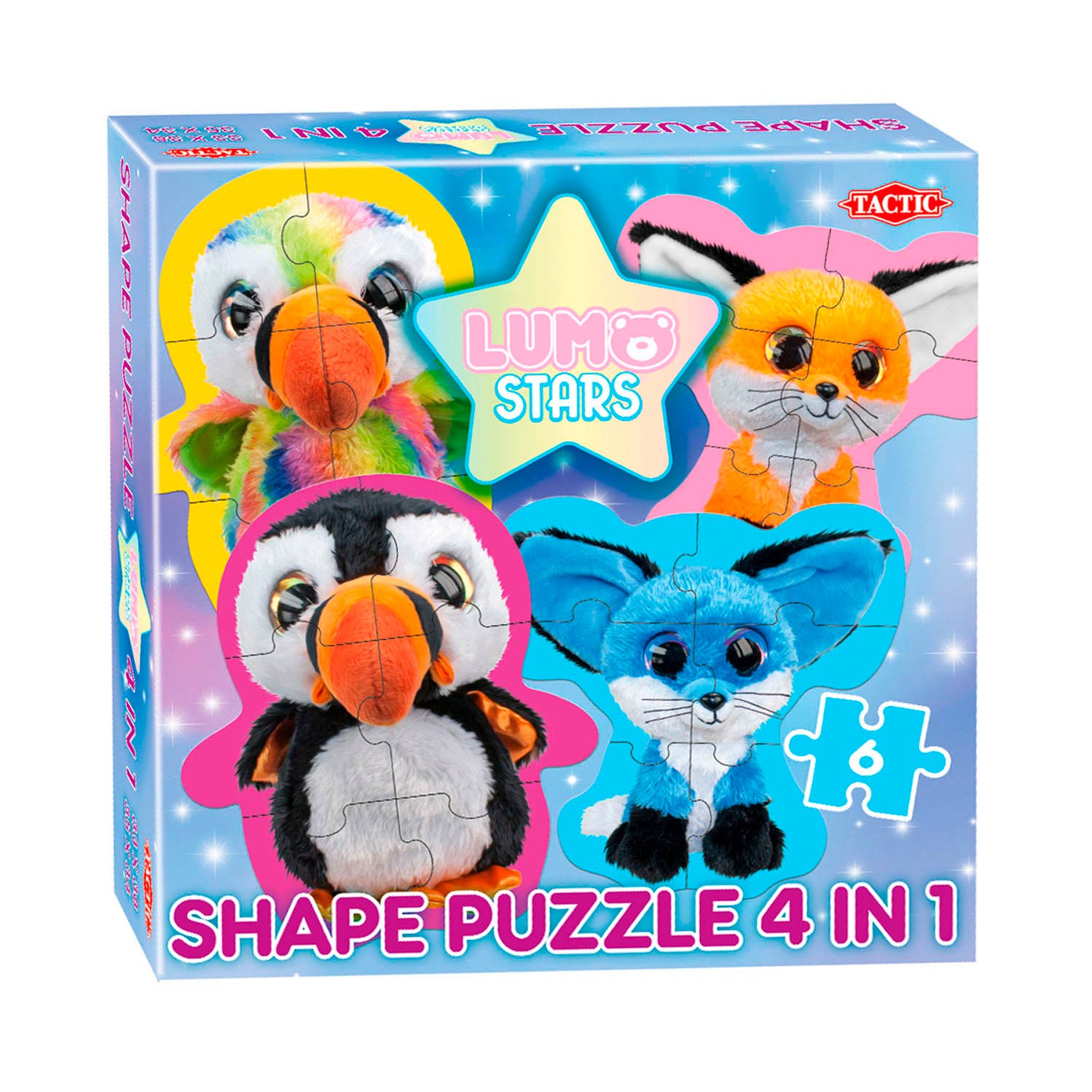 Lumo Stars Vormenpuzzel 4in1 - Papegaai en Vossen