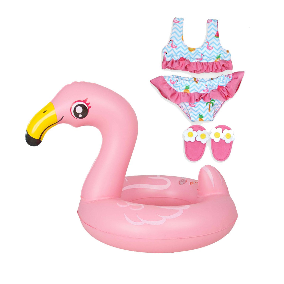 Poppen Zwemset Flamingo