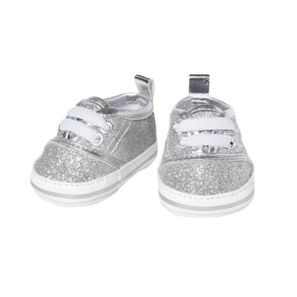 Poppensneakers Glitter Zilver