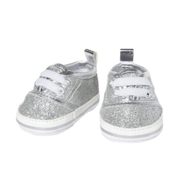 Poppensneakers Glitter Zilver