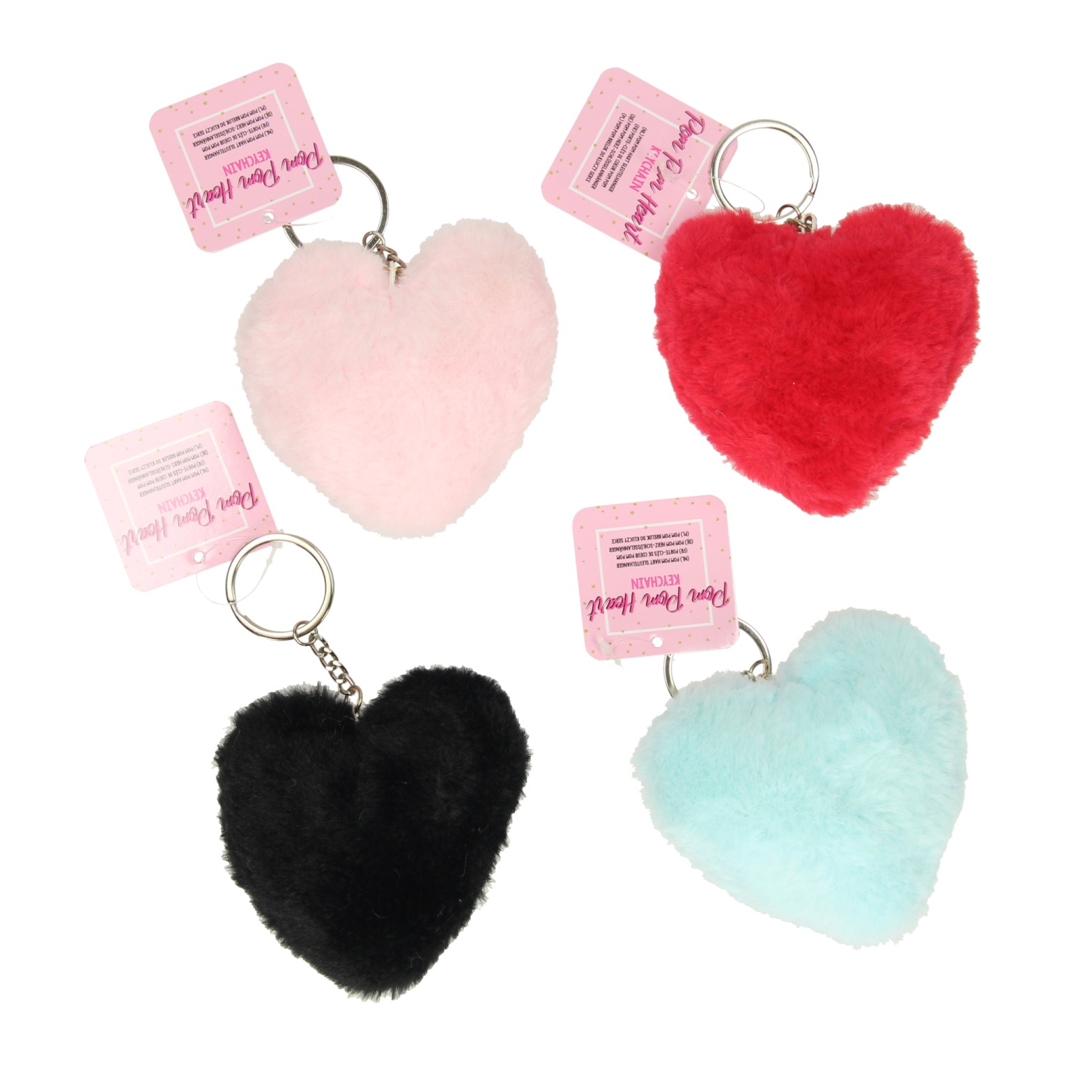 Luxe Sleutelhanger PomPom Hart