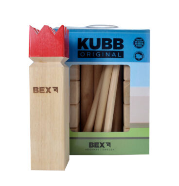 Kubb Original Rubberhout met Rode Koning