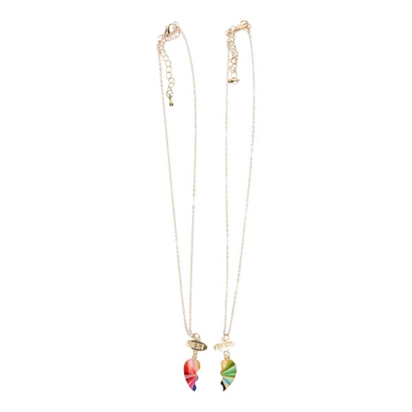 BFF Ketting met Gebroken Hart Regenboog. 2st.