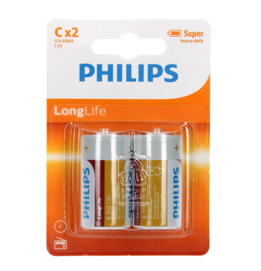 Philips Batterij R14 C Long Life
