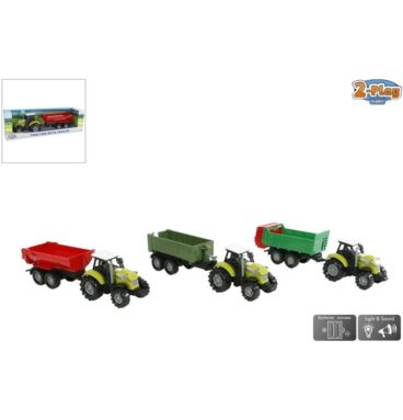 2-Play Tractor Met Aanhanger Kunststof Met Licht En Geluid 27cm