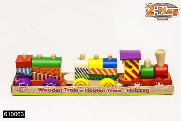 2-Play Treinset Hout Met 2 Wagons 34x6