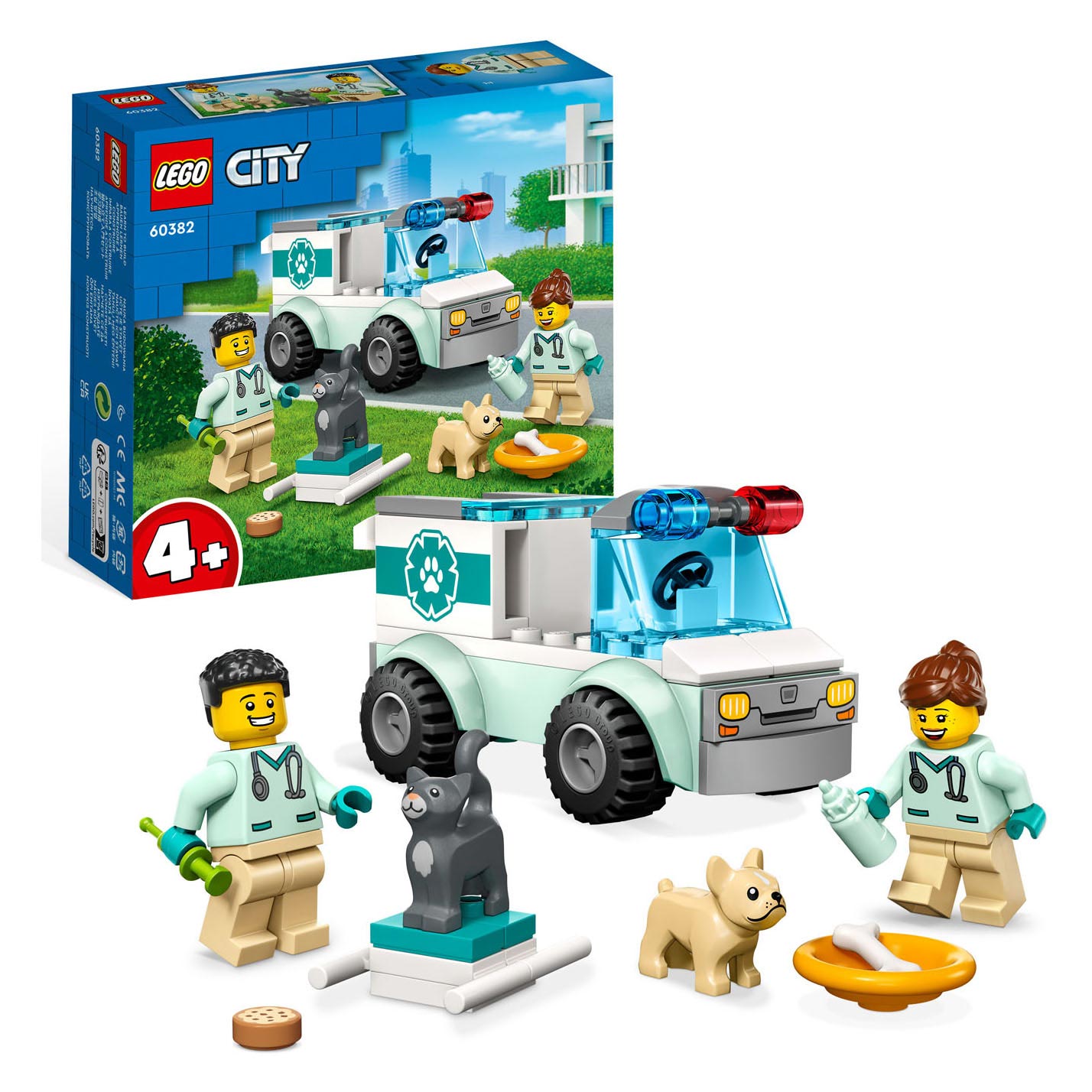 LEGO City 60382 Dierenarts Reddingswagen