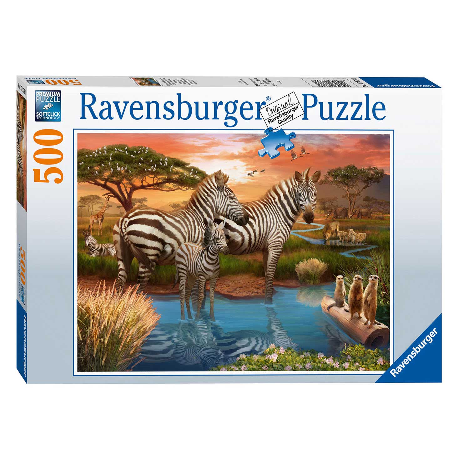 Ravensburger Puzzel Zebra's bij de Drinkplaats