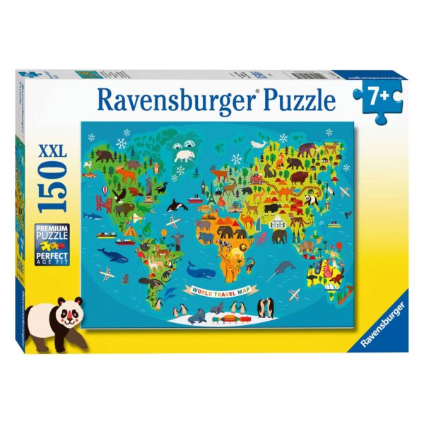 Dieren Wereldkaart Legpuzzel