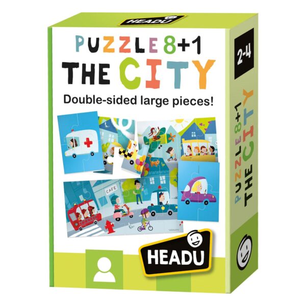 Headu Legpuzzel Dubbelzijdig 8in1 Stad