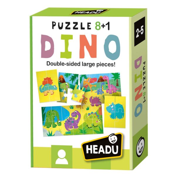 Headu Legpuzzel Dubbelzijdig 8in1 Dinosaurus