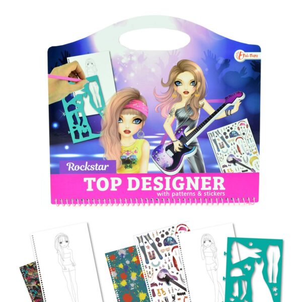 Schetsboek Fashion Rockster met Stickers en Sjablonen