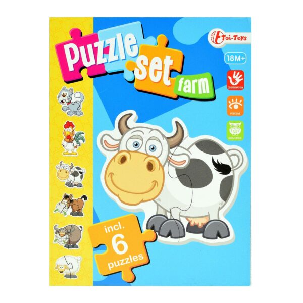 Puzzelset Boerderij met 6 Puzzels