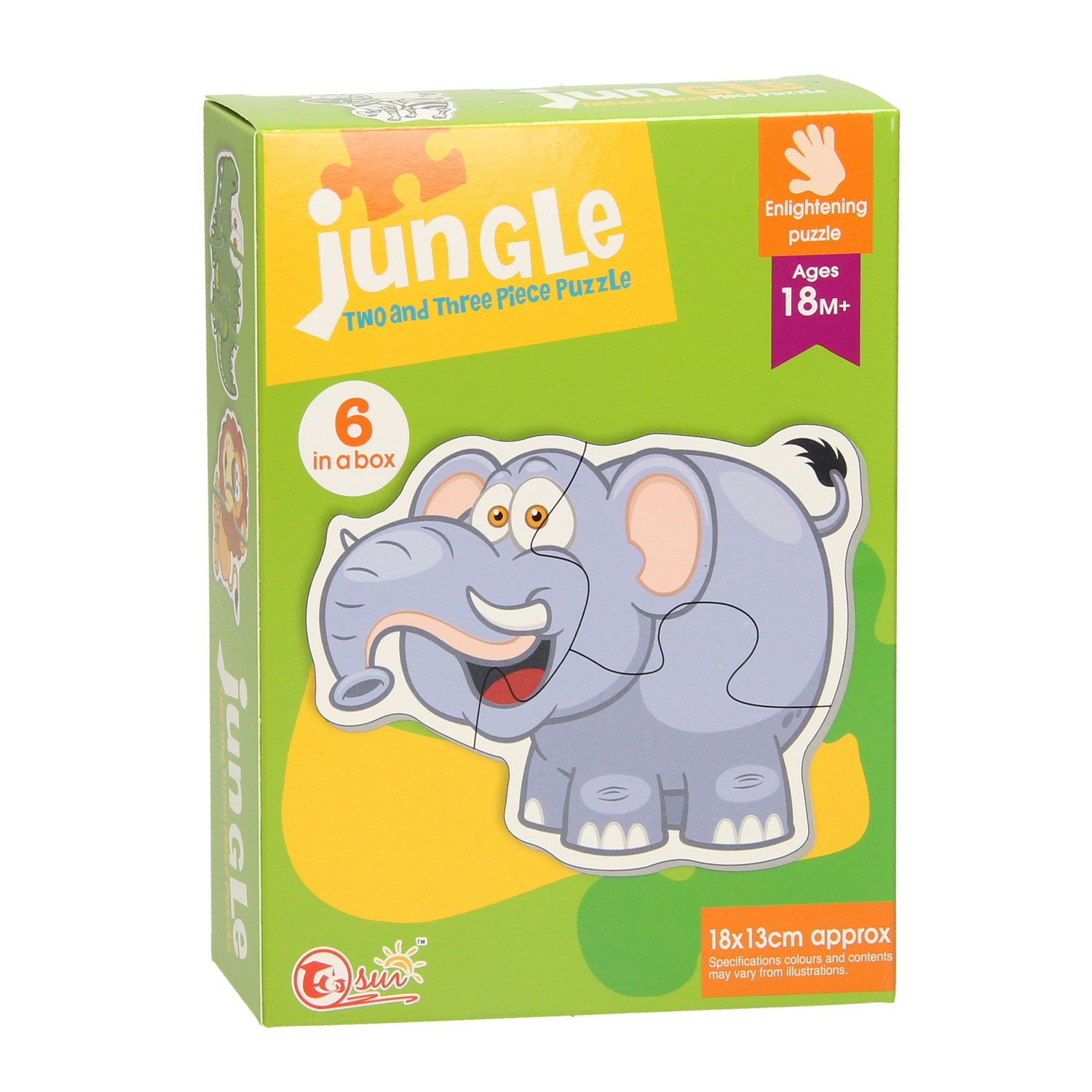 Puzzelset Jungle met 6 Puzzels