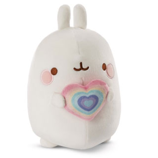 Nici Pluchen Knuffel Molang Regenboog met Hart