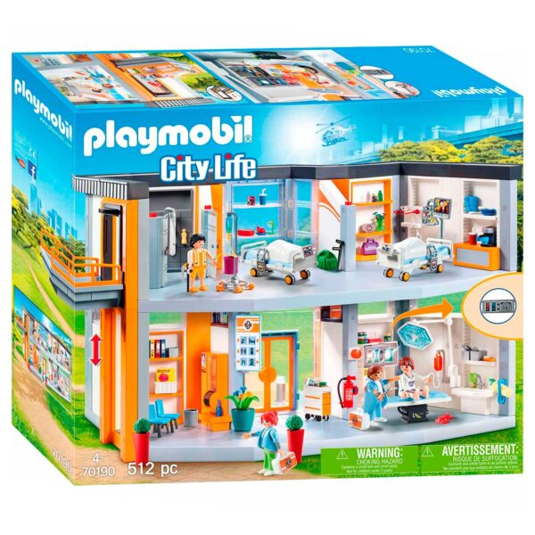 Playmobil City Life  Groot Ziekenhuis met Inrichting - 70190