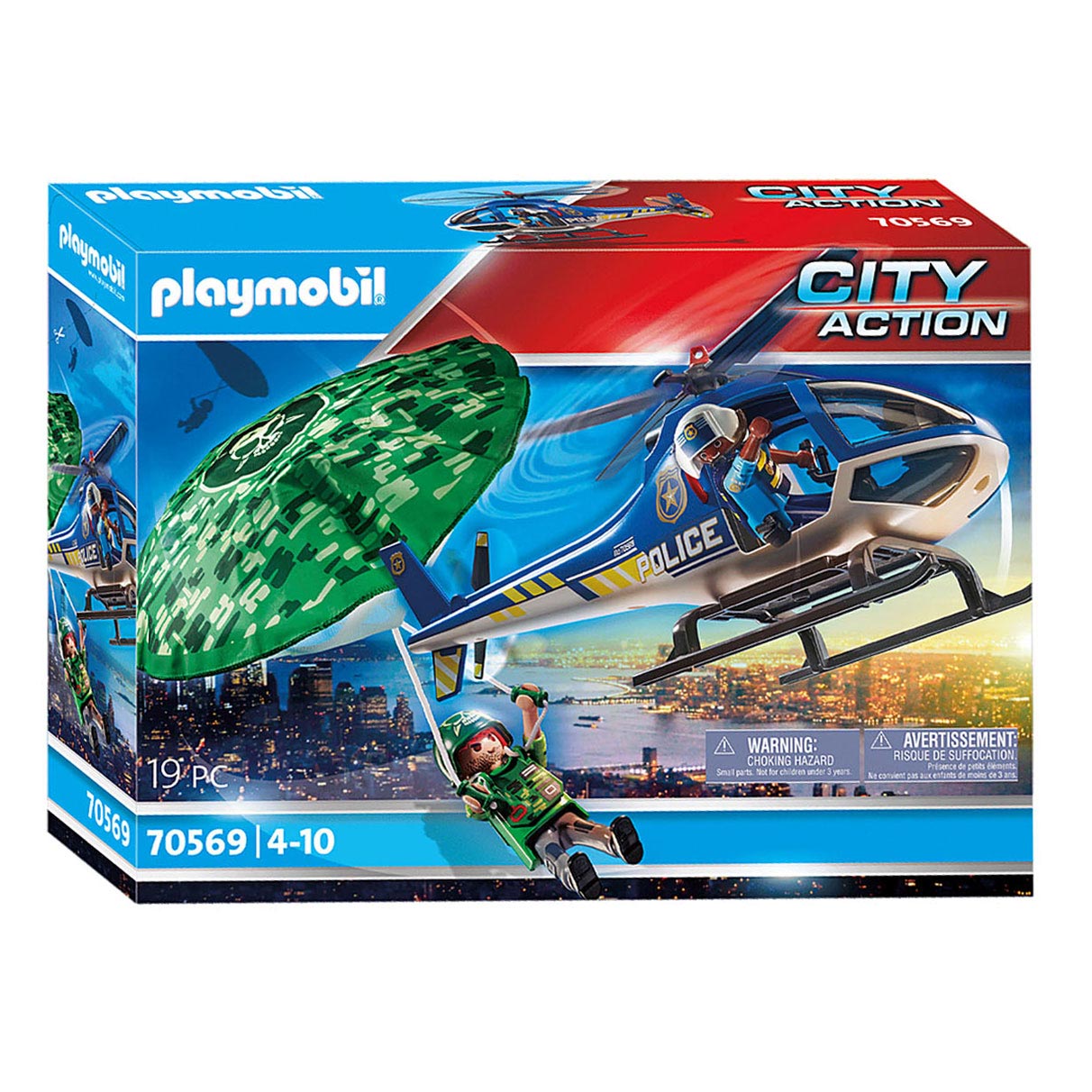 Playmobil City Action Politiehelikopter - Parachute Achtervo