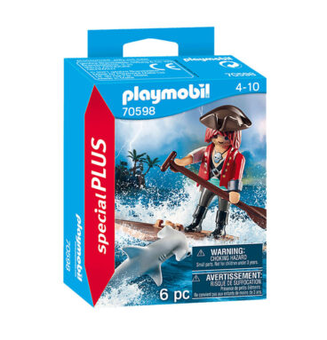 Playmobil Pirates Piraat met Vlot en Hamerhaai - 70598