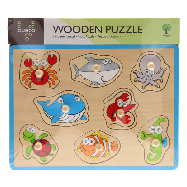 Jouéco Houten Noppenpuzzel - Zeedieren