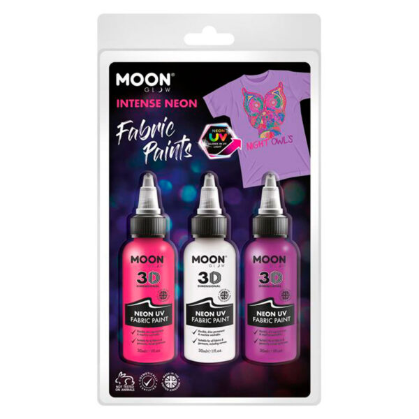 Textielverf Neon 3x30ml - Wit