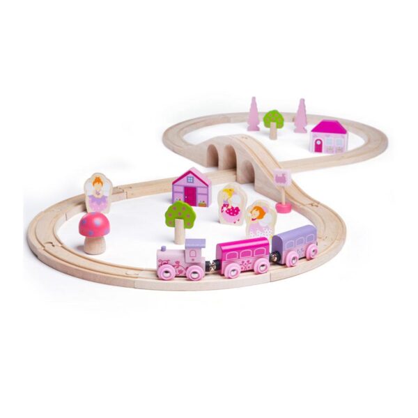 Bigjigs Houten Treinset - Roze