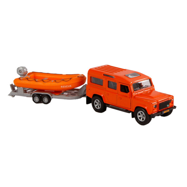 Kids Globe Die-cast Land Rover met Reddingsboot