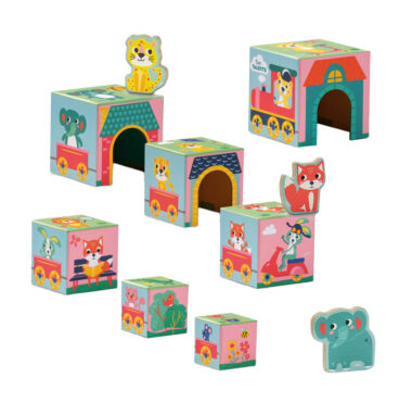 SES Tiny Talents Stapelblokken Toren met Dieren Figuren