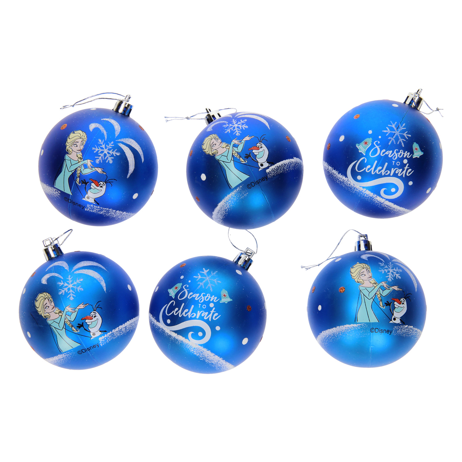 Kinder Kerstballen Frozen II Blauw