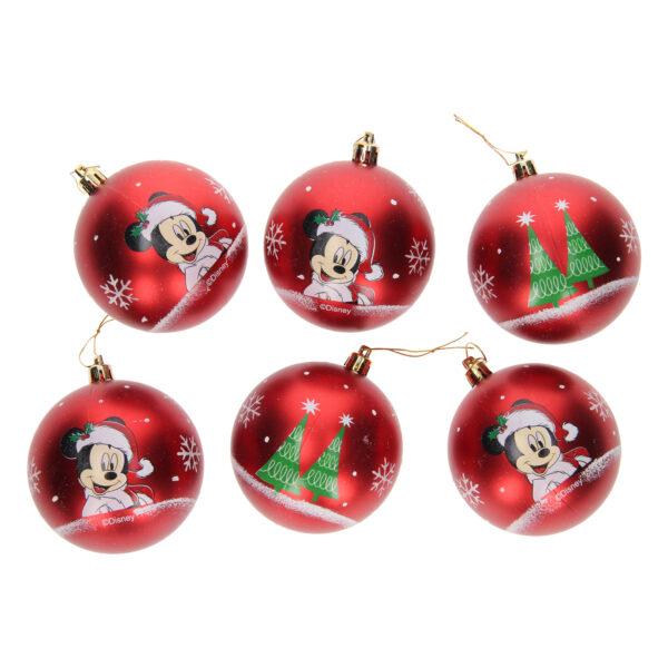 Kinder Kerstballen Mickey Rood