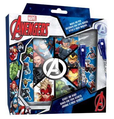 Dagboek met Stickers en Geheimschrift Pen - Avengers