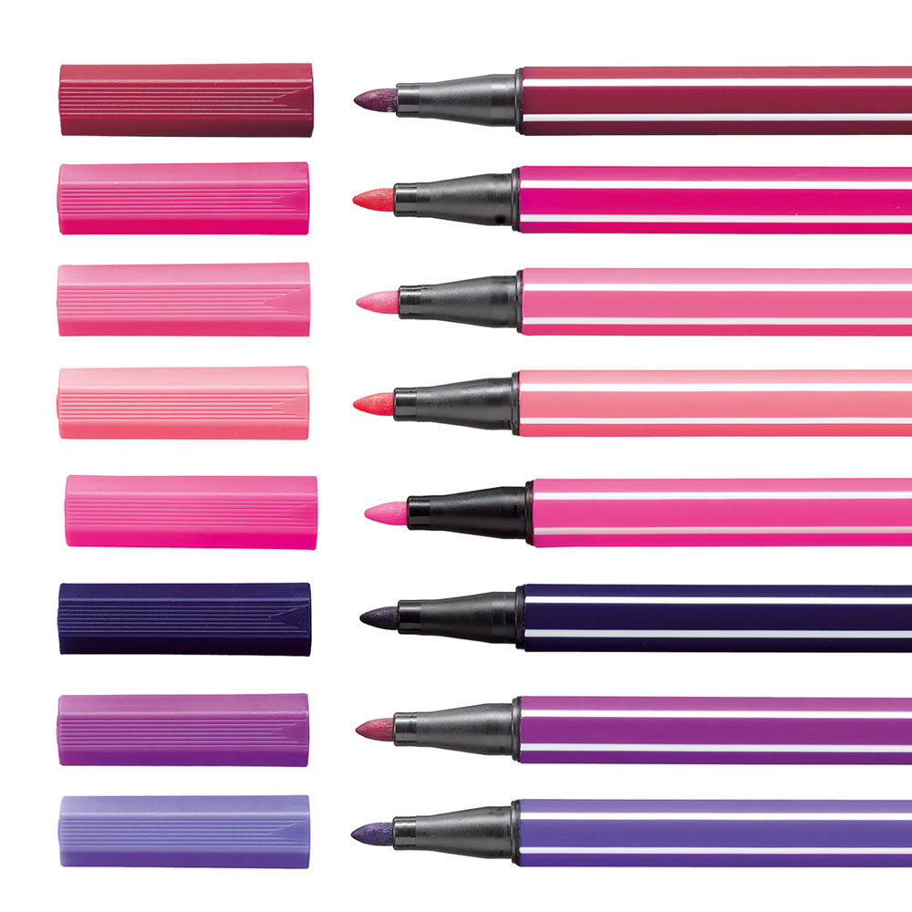 STABILO Pen 68 Viltstift - Roze en Paarstinten
