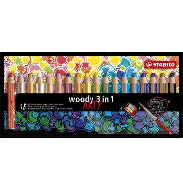 STABILO Woody ARTY Kleurpotloden 18 Kleuren + Puntenslijper