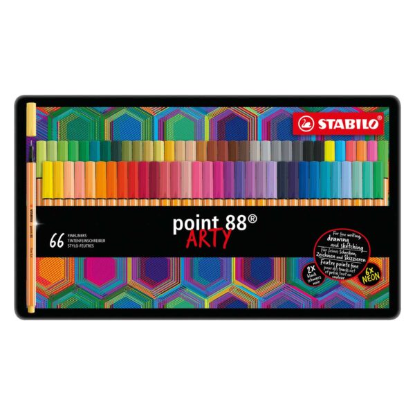 STABILO Point 88 ARTY Metalen Doos Fineliners