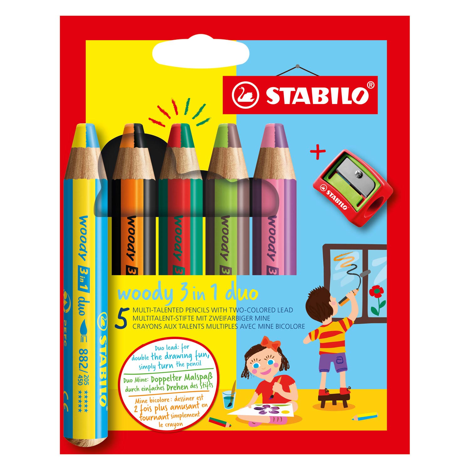 STABILO Woody 3in1 Duo met Puntenslijper