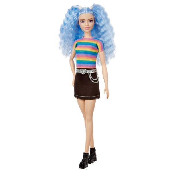 Barbie Fashionista Pop - Regenboogtopje & Zwart Rokje