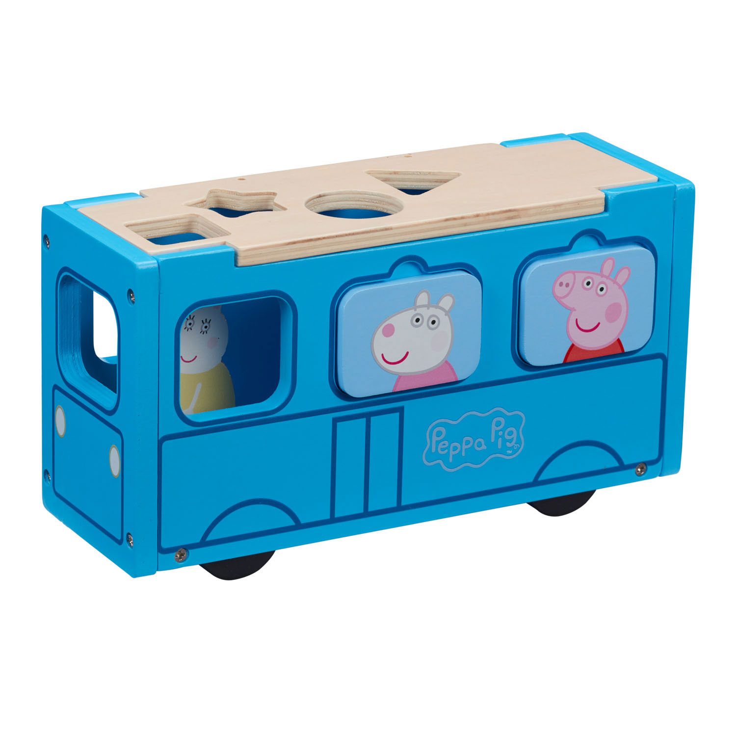 Peppa Pig Schoolbus Vormenstoof Hout