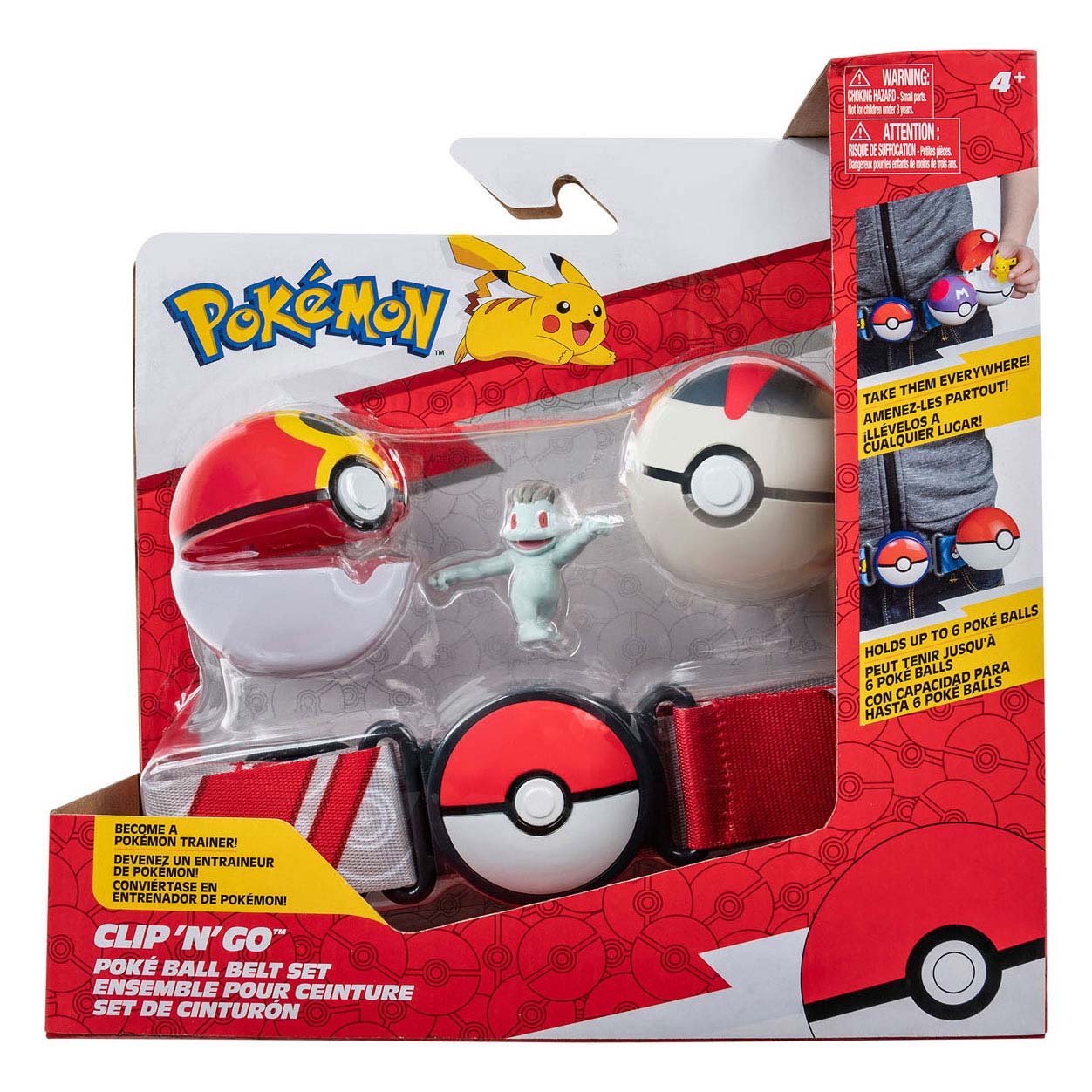 Pokemon Clip N Go Pokeball Riem Speelset - Machop