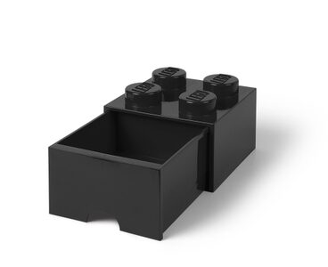 LEGO® Zwarte opslagsteen met 4 noppen en een lade (5005711)