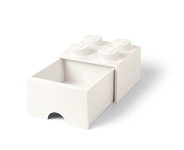 Witte LEGO® opbergsteen met 4 noppen en een lade (5006208)
