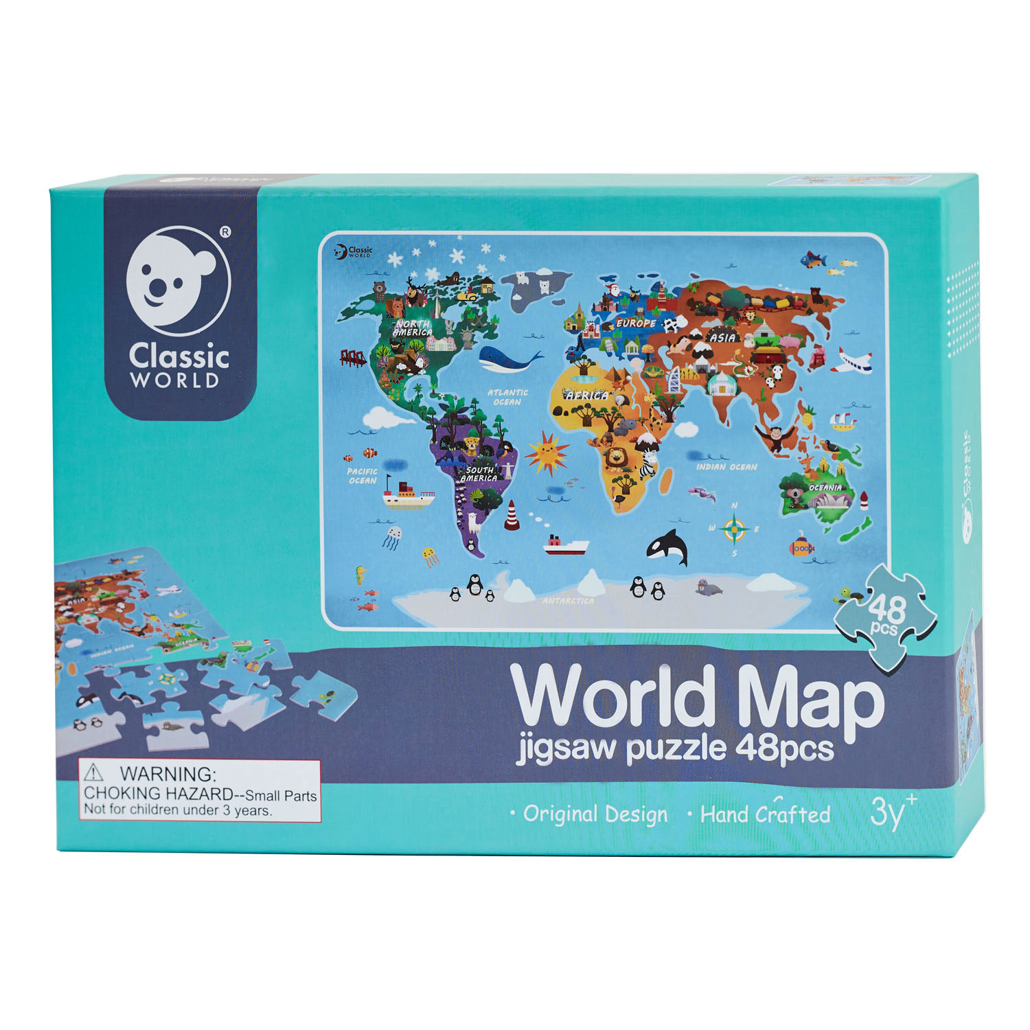 Classic World Houten Legpuzzel Wereldkaart