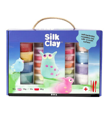 Silk Clay Set met 28 potjes en Gereedschap