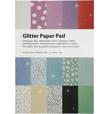 Glitterpapier Blok A4 150gr
