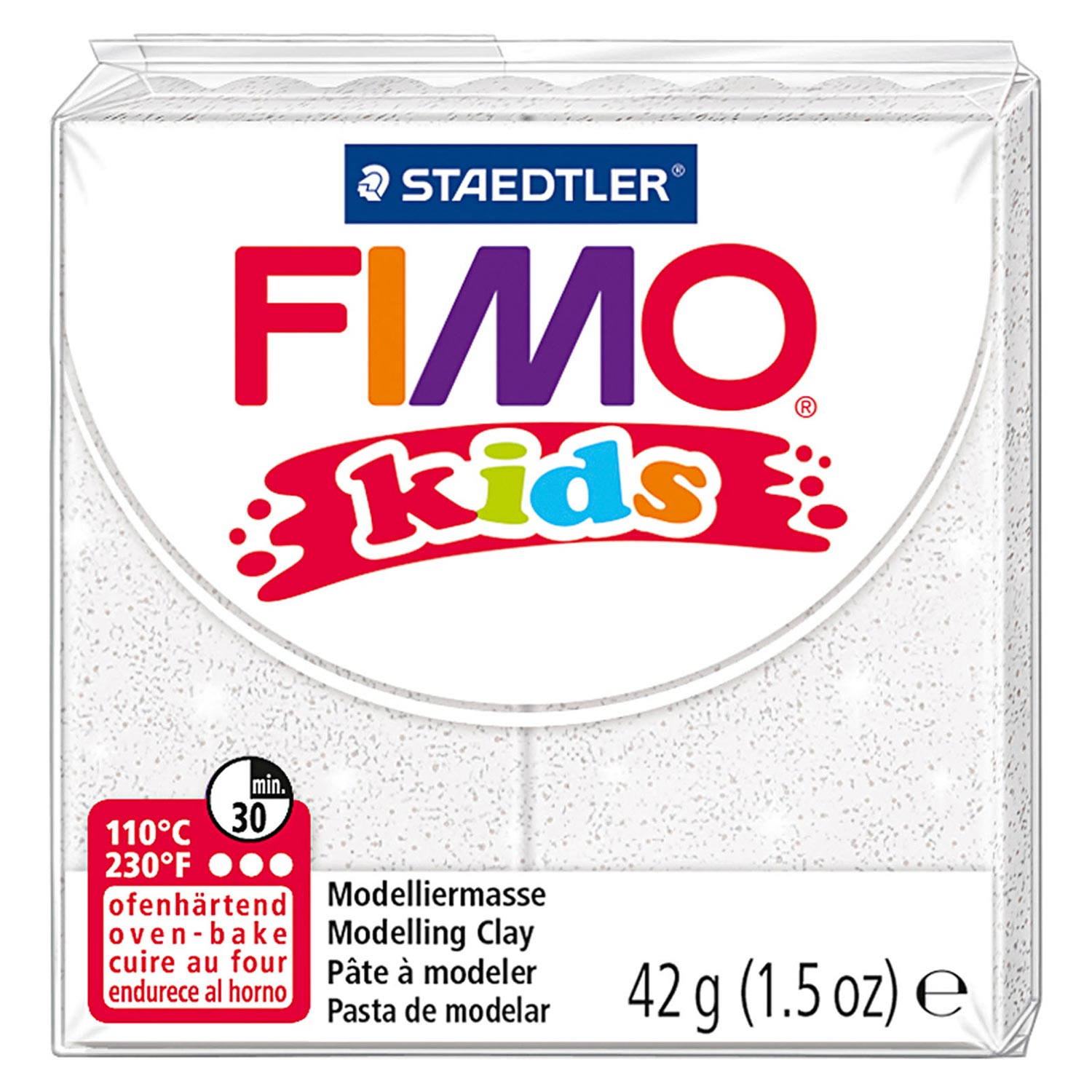 FIMO Kids Boetseerklei Wit Glitter