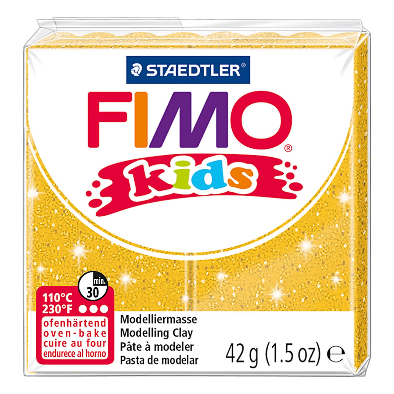 FIMO Kids Boetseerklei Glitter Goud