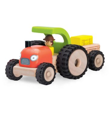 Wonderworld Houten Tractor met Aanhanger